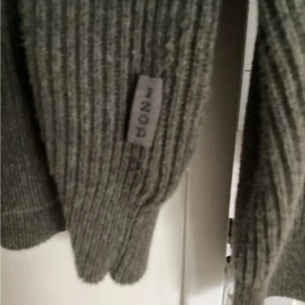 IZOD sweater Sz M cotton pullover quarter zip ribbed EUC olive moss - Picture 6 of 9